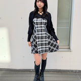 【予約商品 12月上旬発送】シャギーボレロミニチェックワンピース