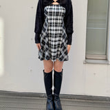 【予約商品 12月上旬発送】シャギーボレロミニチェックワンピース