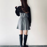 【予約商品9月中旬お届け】ショートニット×キャミワンピースセット