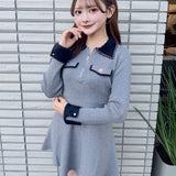 【予約商品 12月中旬発送】チェーンカラーZIPニットワンピース