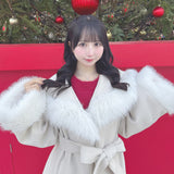 【予約商品 1月上旬発送】ファー付きケープガウンコート