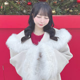【予約商品 1月上旬発送】ファー付きケープガウンコート