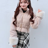 【予約商品12月中旬お届け】ラメツィードショートダウンコート