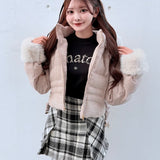 【予約商品12月中旬お届け】ラメツィードショートダウンコート