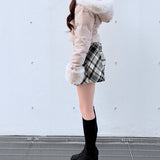 【予約商品12月中旬お届け】ラメツィードショートダウンコート