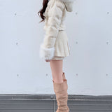 【予約商品12月中旬お届け】ラメツィードショートダウンコート