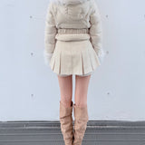 【予約商品12月中旬お届け】ラメツィードショートダウンコート