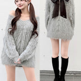 【予約商品12月中旬発送】バックリボンダーリンニット