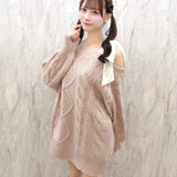 【SNSで大人気♡】ワンショルリボンニットワンピース