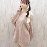 【SNSで大人気♡】ワンショルリボンニットワンピース
