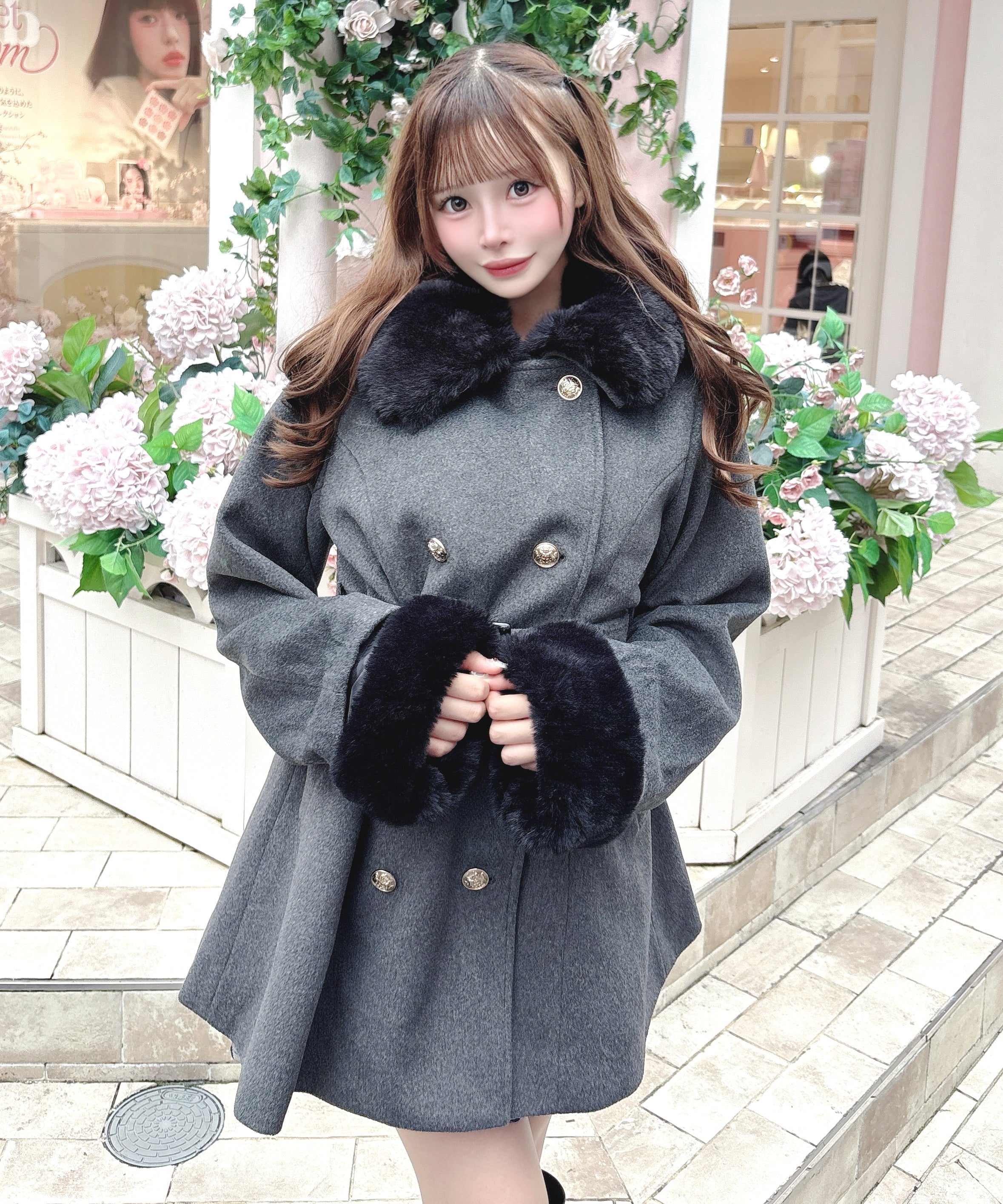 【予約商品9月下旬お届け予定】２wayダブルコート