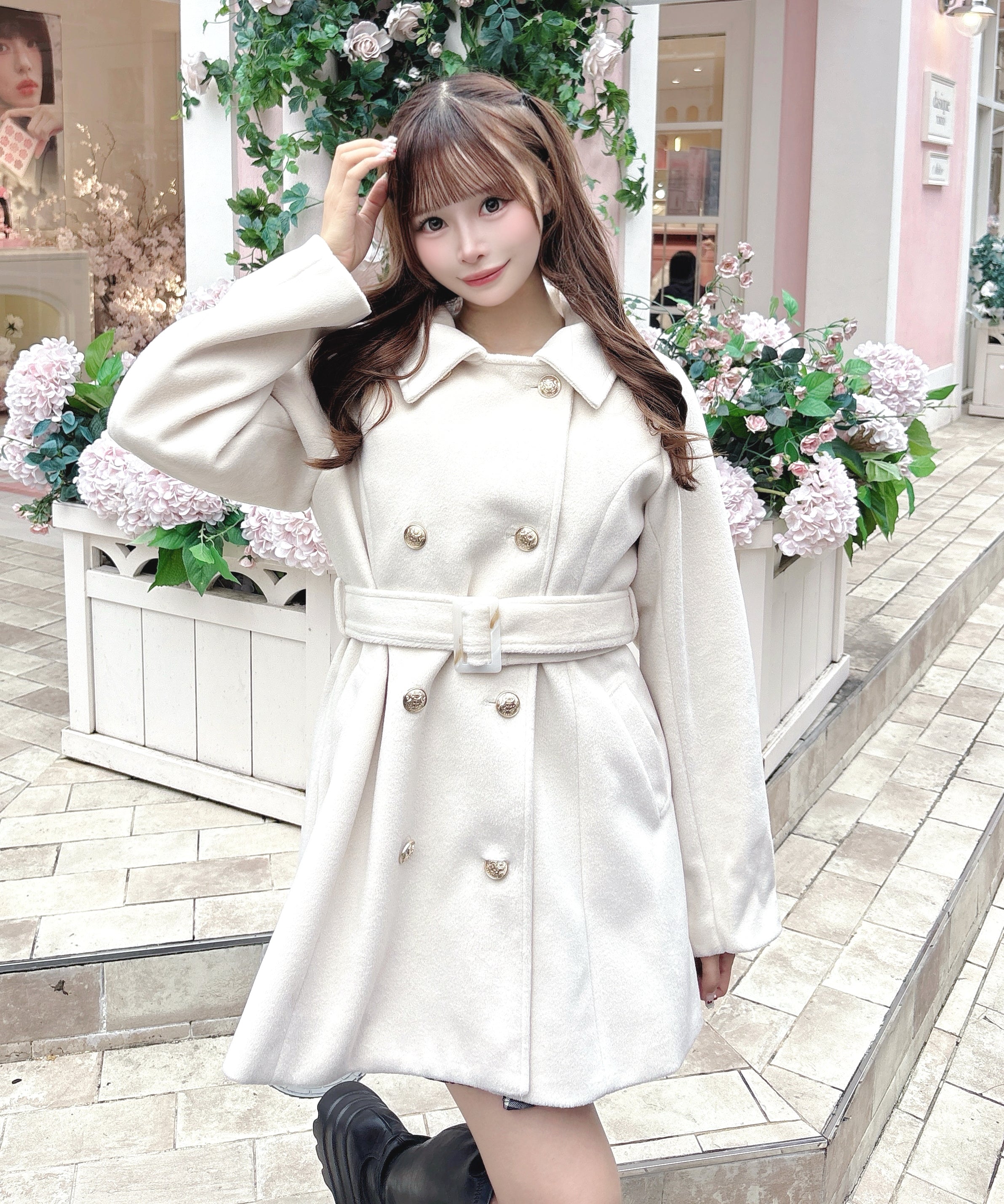 【予約商品9月下旬お届け予定】２wayダブルコート