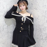 【 9月25日(金)発売スタート 】オフショルプリーツニットワンピース