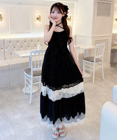 【SALE】レースラインリボンキャミワンピース