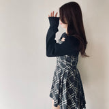【予約商品9月中旬お届け】ショートニット×キャミワンピースセット
