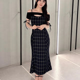 【予約商品7月下旬お届け】レイヤードバックリボンロングワンピース