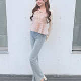 ラインビジューフレアデニム