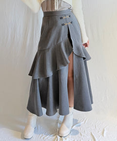 【SALE】ビットラッフルスリットスカート