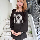 ボレロセットファーアーガイルトップス