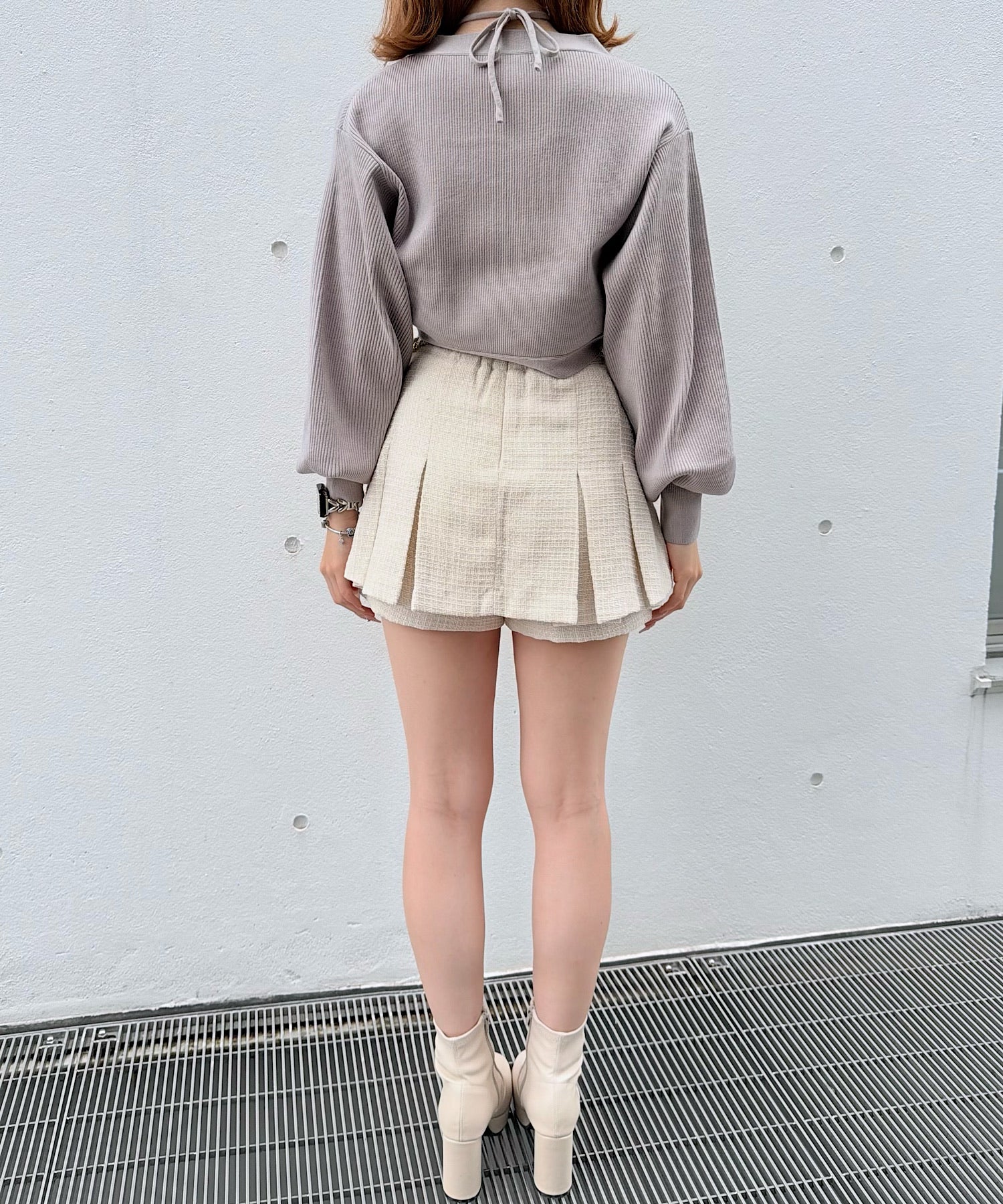 ボレロセットKnitトップス 予約商品11月中旬発送】ボレロセットファーアーガイルトップス