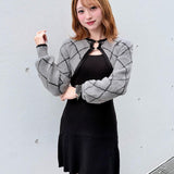 ダイヤ柄シャギーボレロニットワンピース