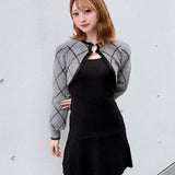 ダイヤ柄シャギーボレロニットワンピース