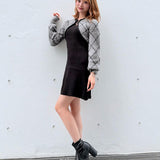 ダイヤ柄シャギーボレロニットワンピース