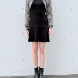 ダイヤ柄シャギーボレロニットワンピース