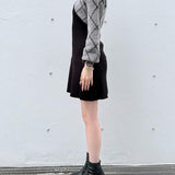 ダイヤ柄シャギーボレロニットワンピース