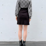 ダイヤ柄シャギーボレロニットワンピース