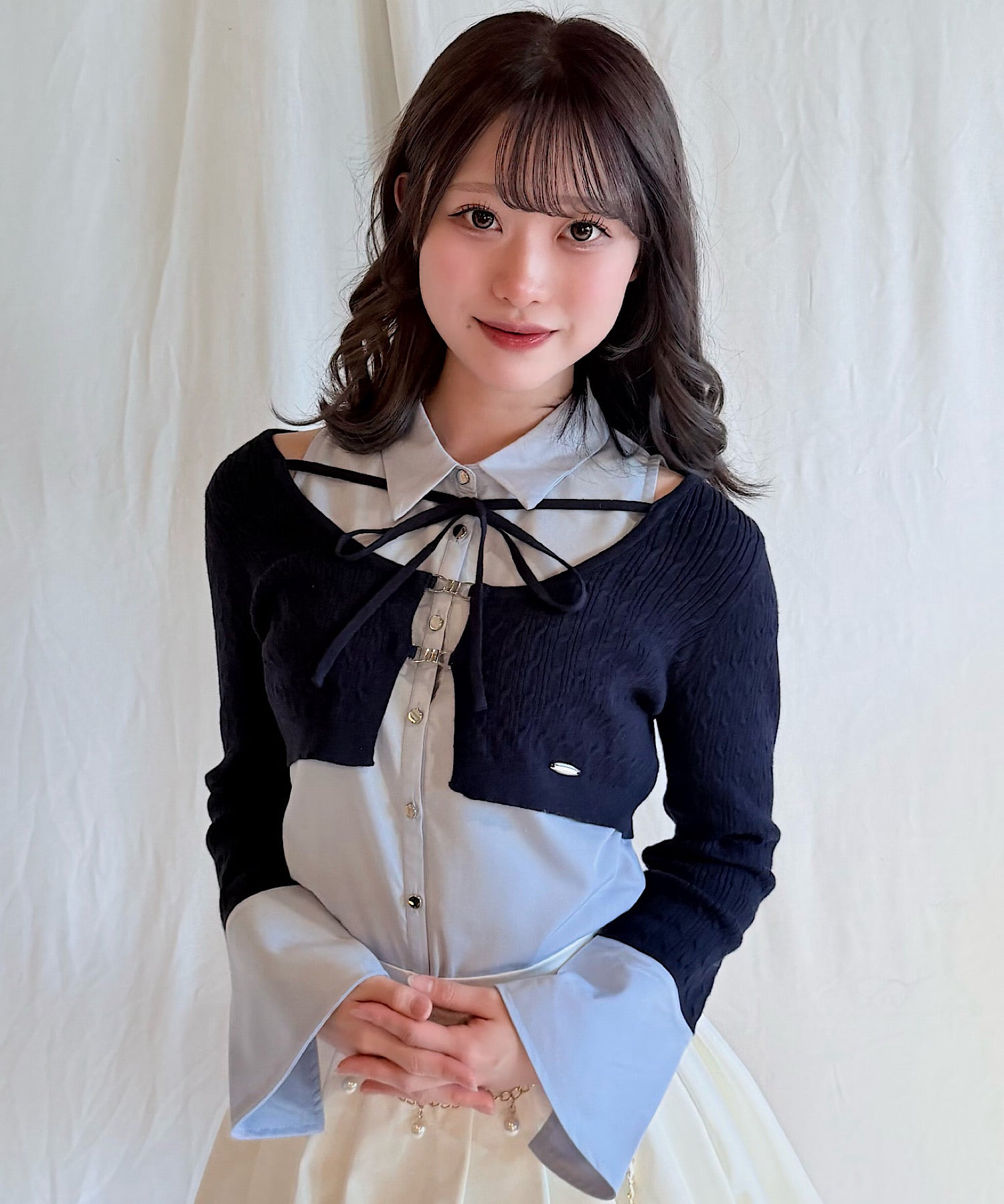 nomae リボンキャミセットトップス NOMAE リボンキャミセットトップス 黒