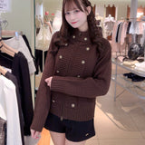 スタンドカラーニットジャケット