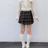 【予約商品10月下旬お届け】レースフリルニットカーデセット