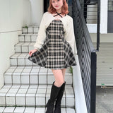【予約商品 12月上旬発送】シャギーボレロミニチェックワンピース