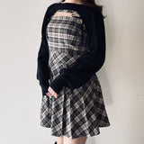 【予約商品9月中旬お届け】ショートニット×キャミワンピースセット