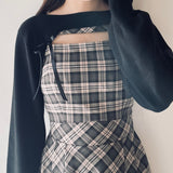 【予約商品9月中旬お届け】ショートニット×キャミワンピースセット