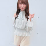 【予約商品 4月上旬発送】アメスリリボンフリルブラウス