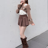 【予約商品10月下旬お届け】アーガイルショートニットレイヤードSET