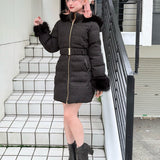 【予約商品12月中旬お届け】ラメツィードロングダウンコート