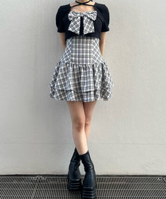 【SALE】半袖リボンアンサンブルワンピース