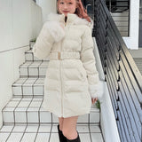 【予約商品12月中旬お届け】ラメツィードロングダウンコート