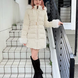 【予約商品12月中旬お届け】ラメツィードロングダウンコート