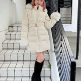 【予約商品12月中旬お届け】ラメツィードロングダウンコート