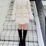 【予約商品12月中旬お届け】ラメツィードロングダウンコート