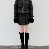 【予約商品12月中旬お届け】ラメツィードショートダウンコート