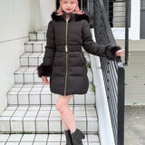 【予約商品12月中旬お届け】ラメツィードロングダウンコート