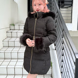 【予約商品12月中旬お届け】ラメツィードロングダウンコート