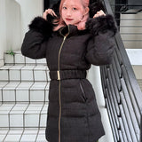 【予約商品12月中旬お届け】ラメツィードロングダウンコート