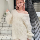 【予約商品12月中旬発送】バックリボンダーリンニット