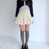 シャツレイヤードケーブルニット